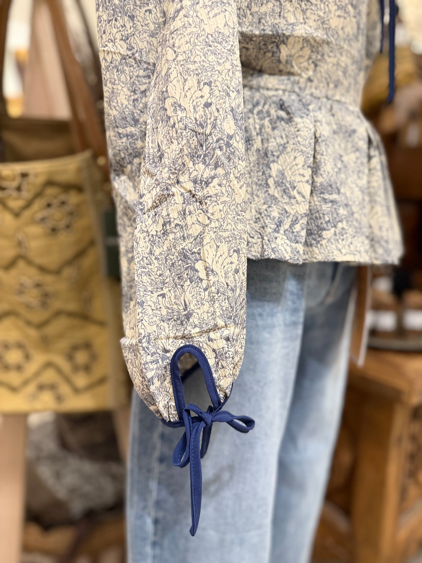 Toile Printed Babydoll Blouse