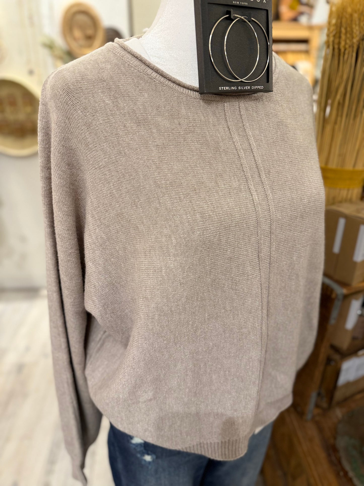 Front Seam Sweater (heather mocha)