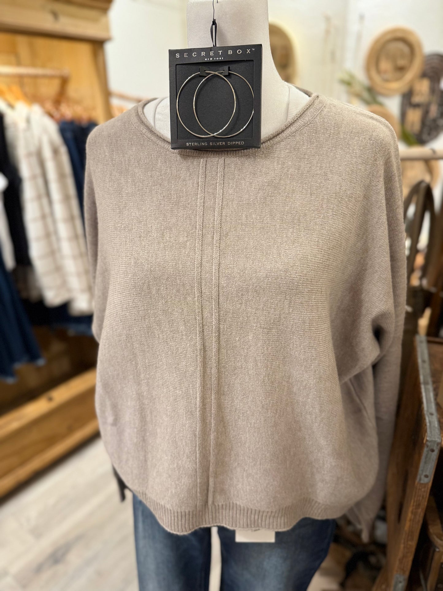 Front Seam Sweater (heather mocha)