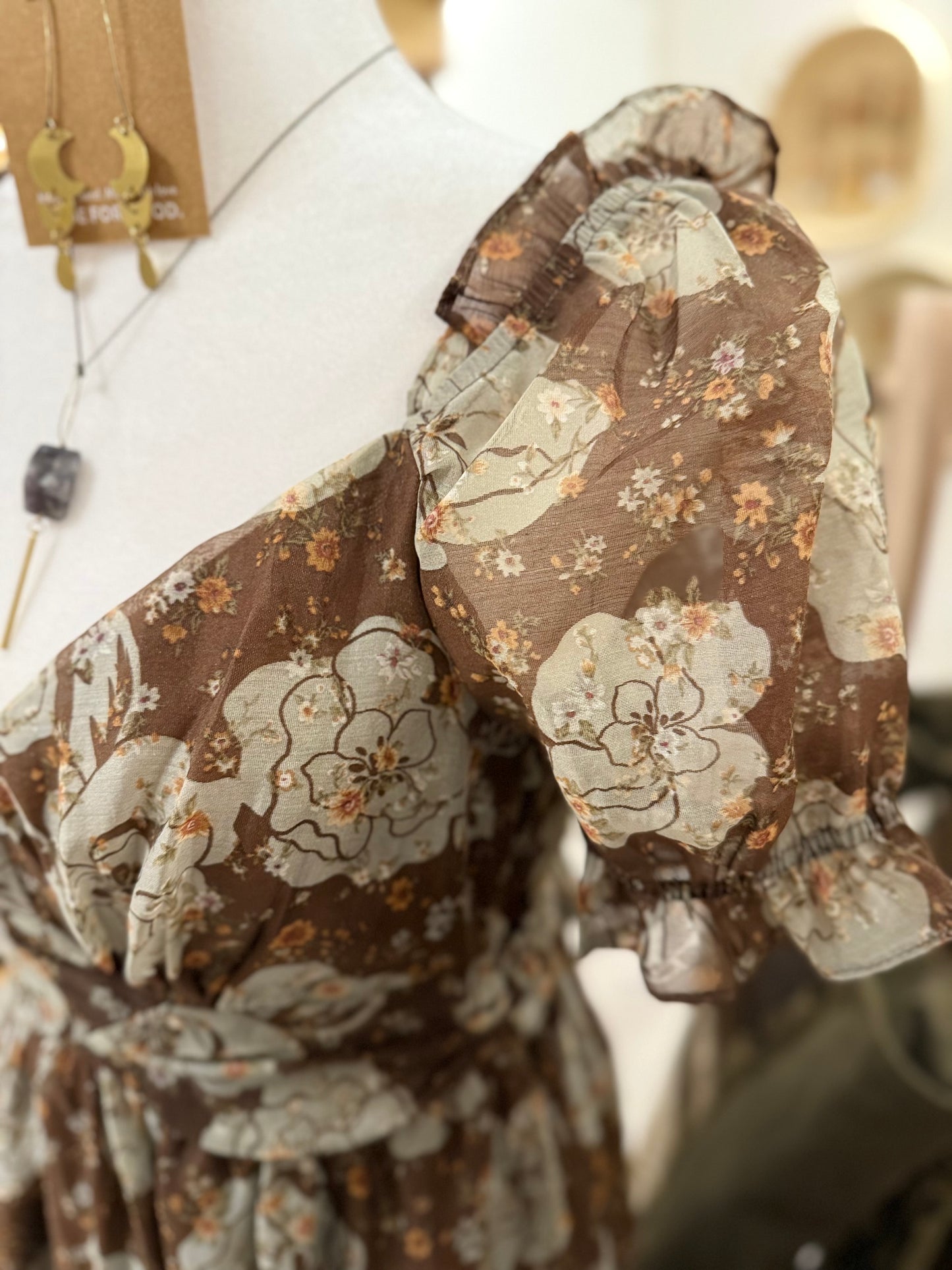 Floral back tie midi dress