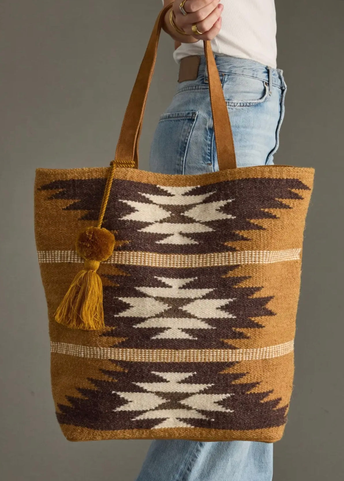Tan, Brown & Cream Western Tote