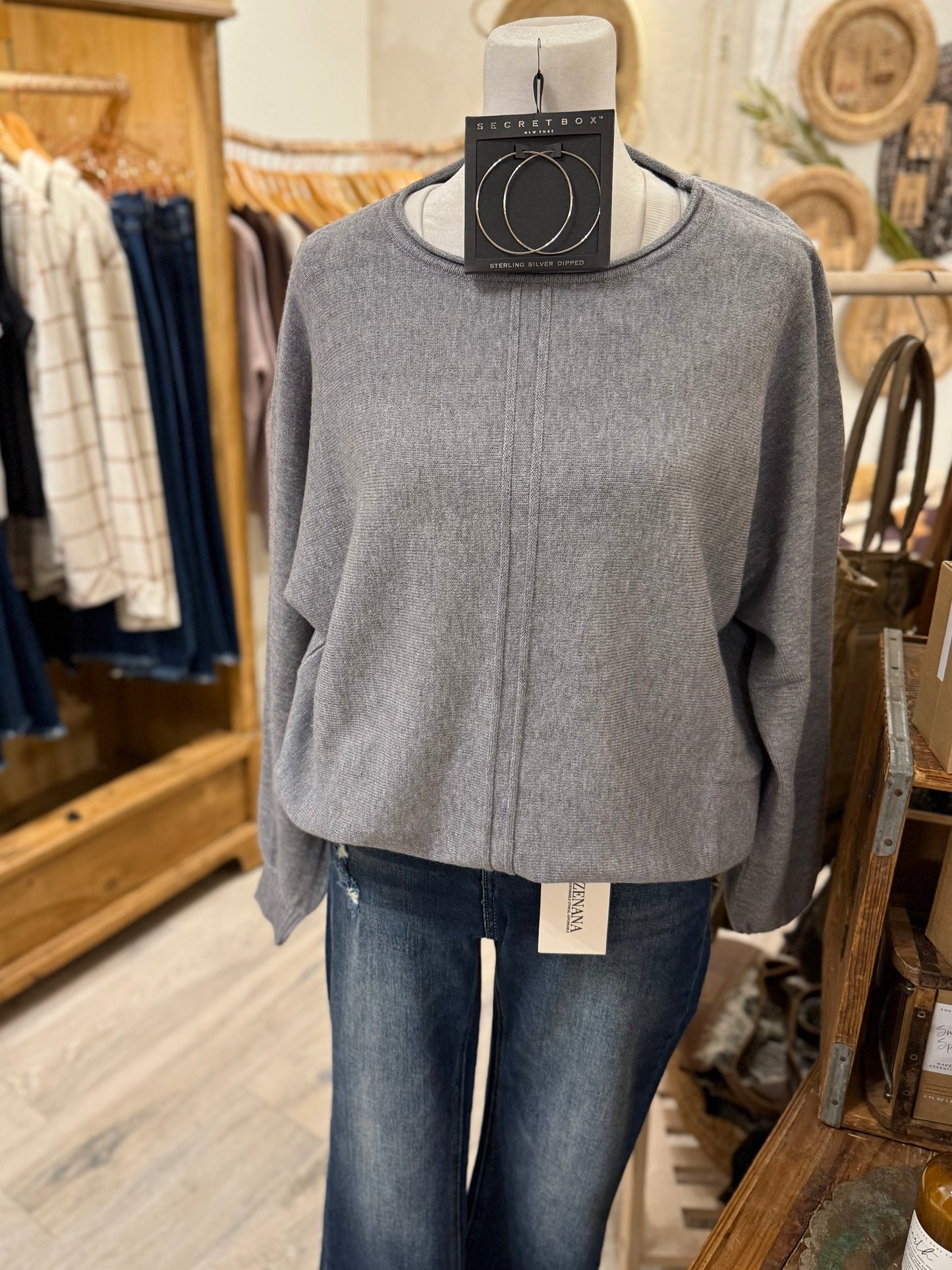Front Seam Sweater (heather gray)