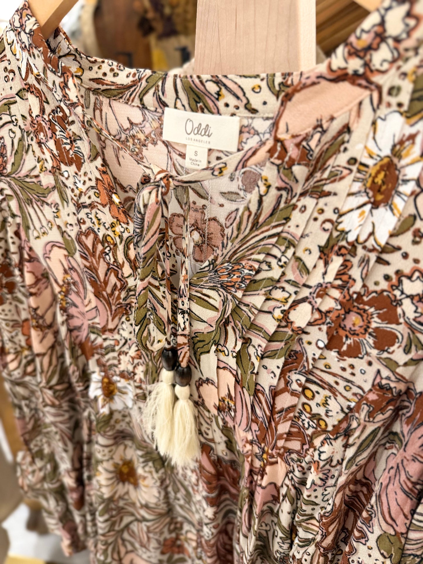 Boho Floral Peasant Blouse