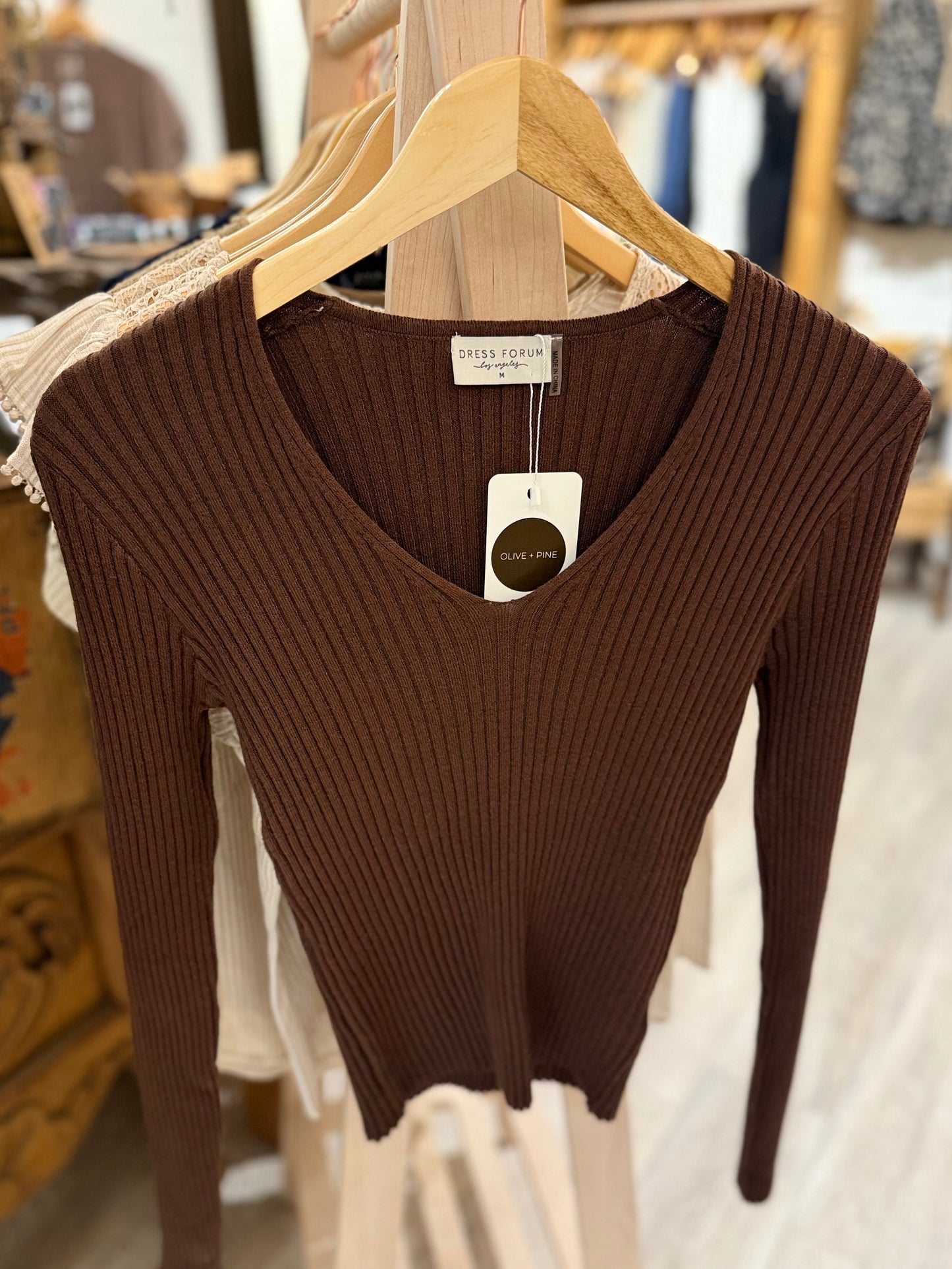 V-Neck Fitted Sweater