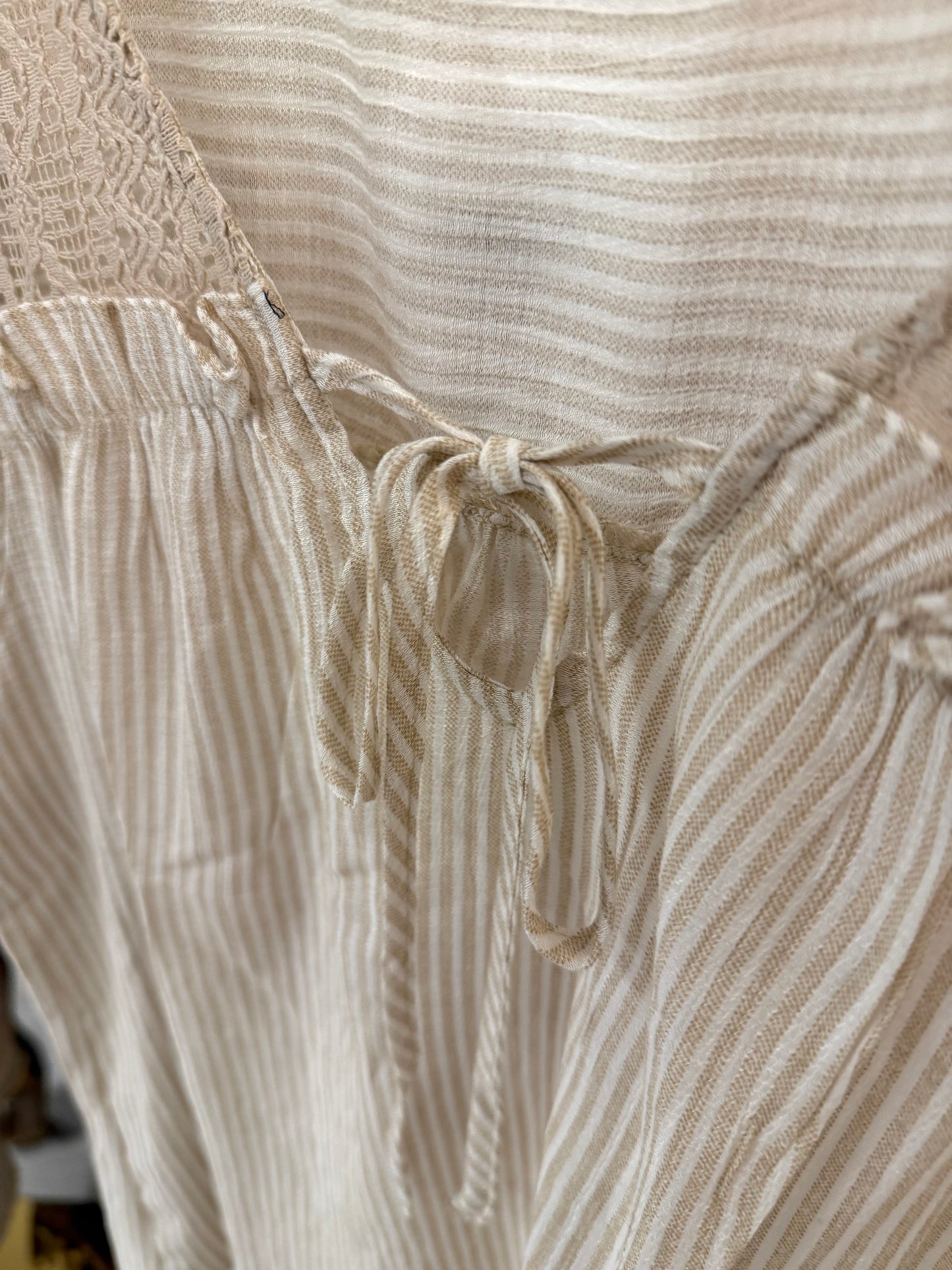 Striped Top W/Lace Accents
