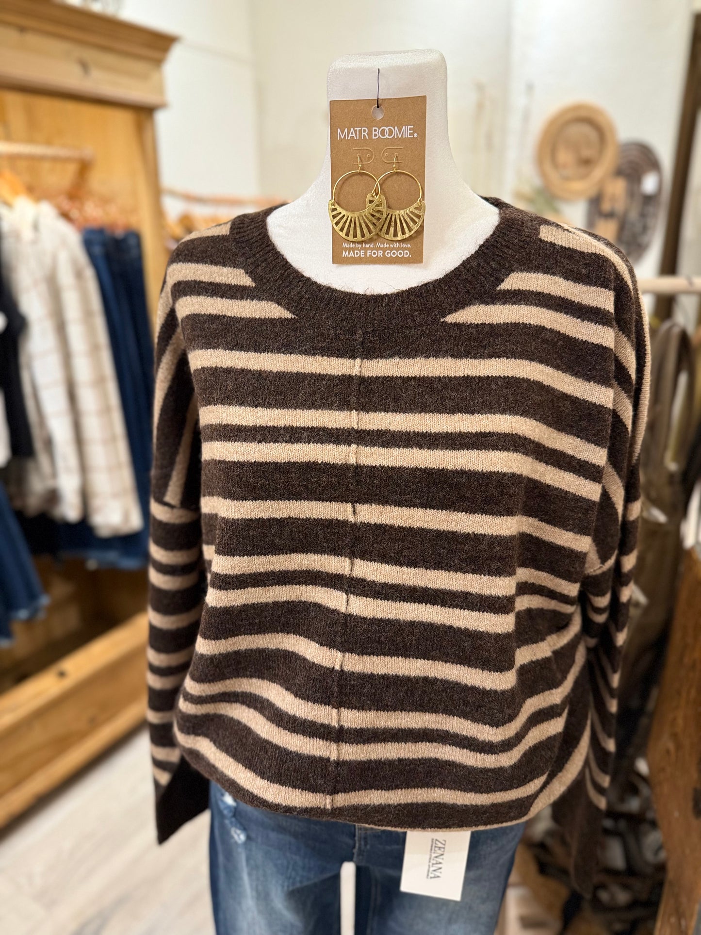 Striped Sweater (brown/khaki)