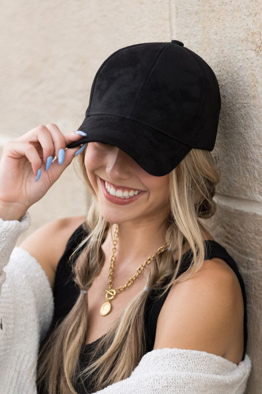 Suede Boyfriend Ball Cap Hat