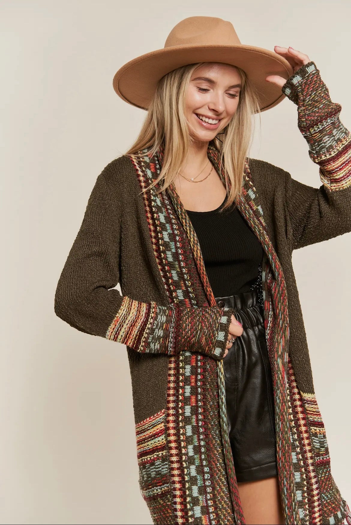 Tribal fringe cardigan