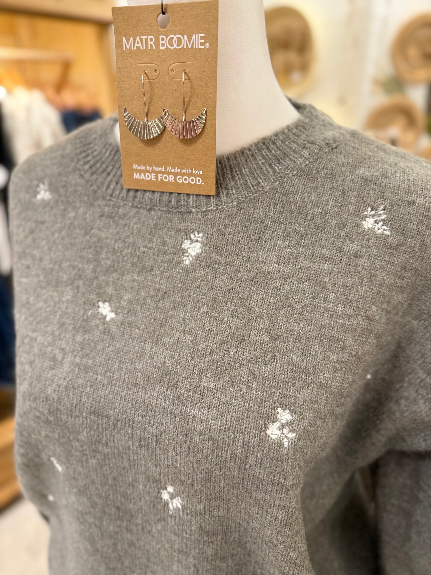 Embroidered Dot Knit
Sweater