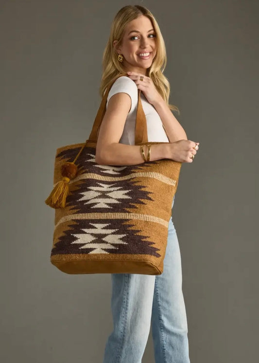 Tan, Brown & Cream Western Tote