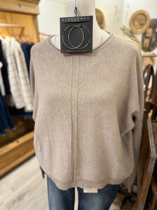 Front Seam Sweater (heather mocha)