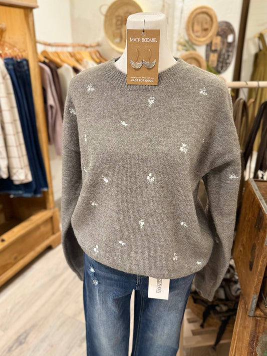 Embroidered Dot Knit
Sweater