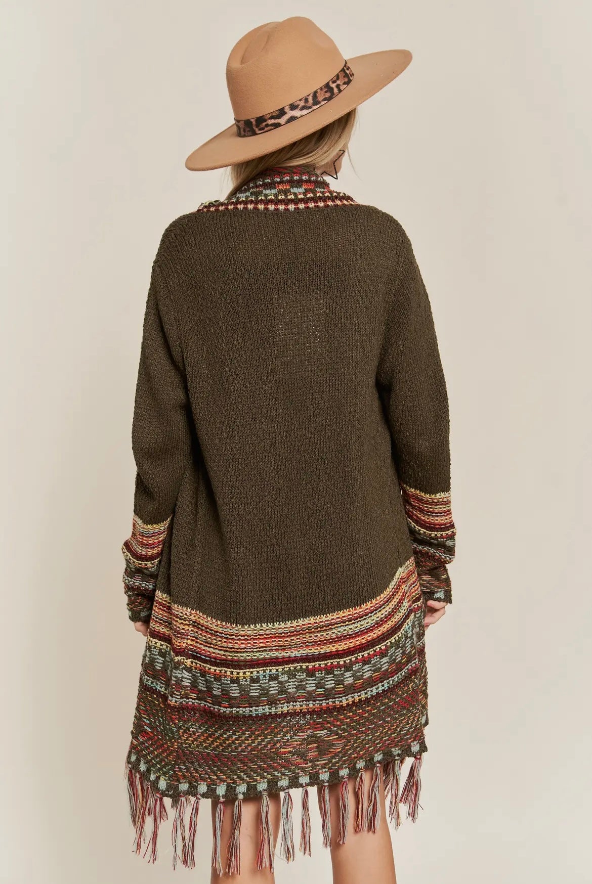 Tribal fringe cardigan