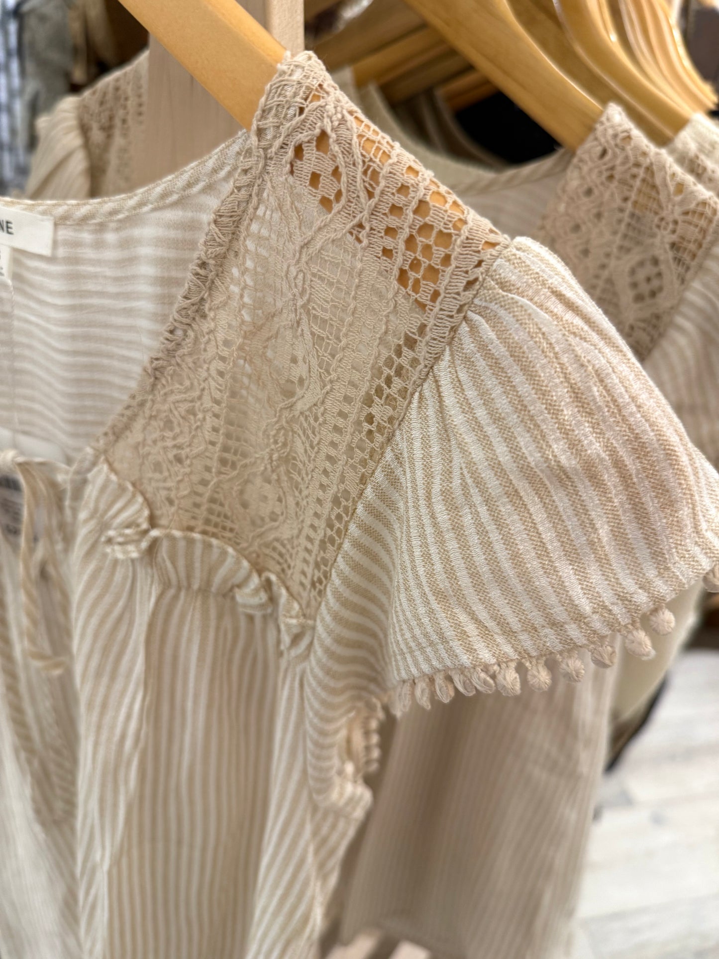 Striped Top W/Lace Accents