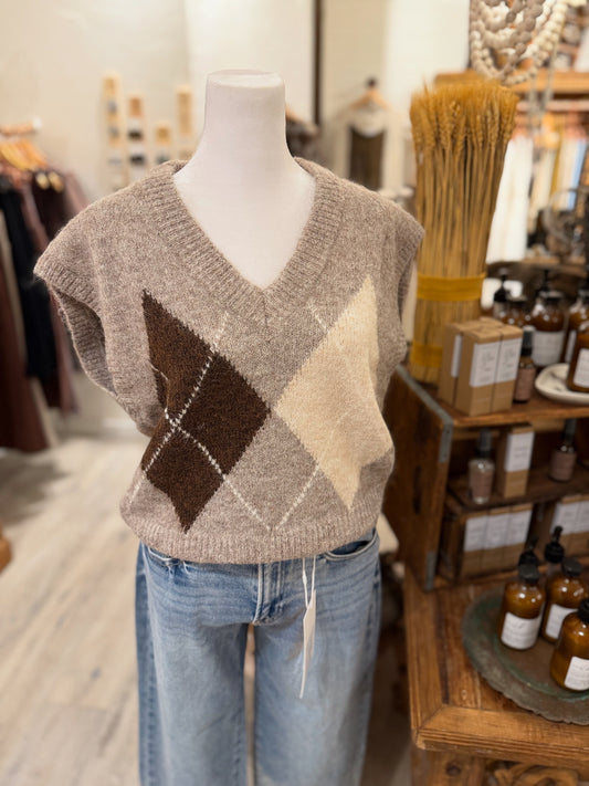 Argyle Pattern Sweater Vest