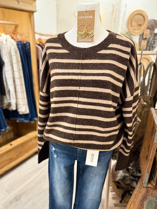 Striped Sweater (brown/khaki)