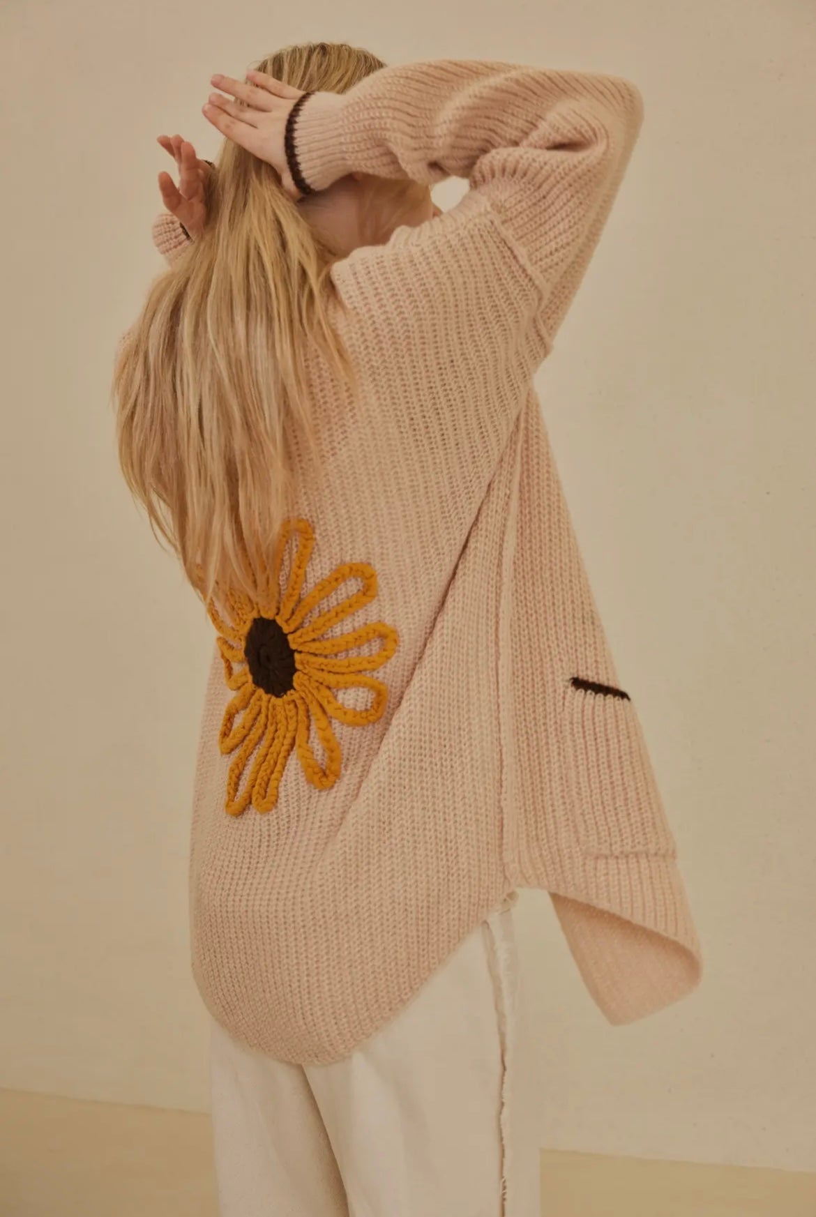 Sunflower embroidered cardigan