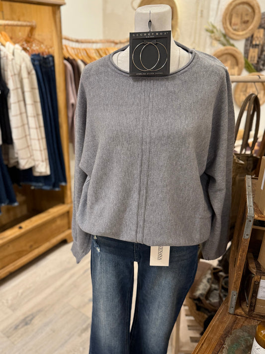 Front Seam Sweater (heather gray)