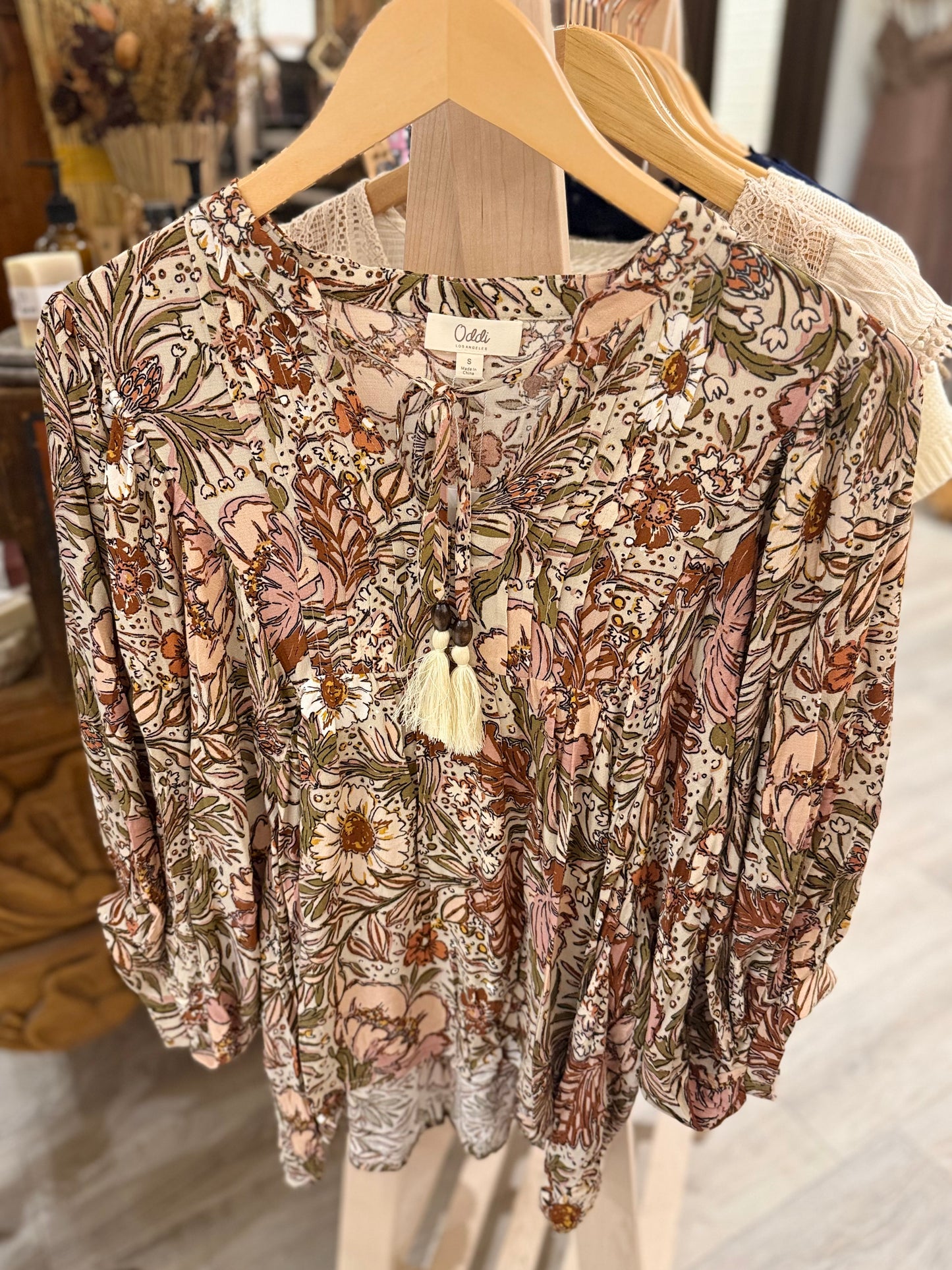 Boho Floral Peasant Blouse