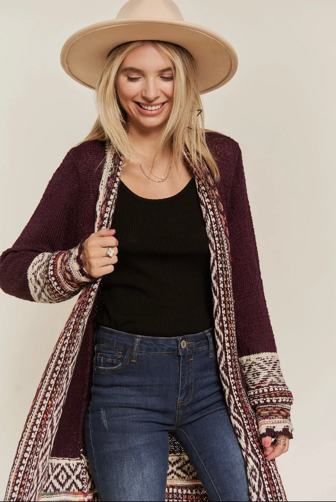 Tribal fringe cardigan