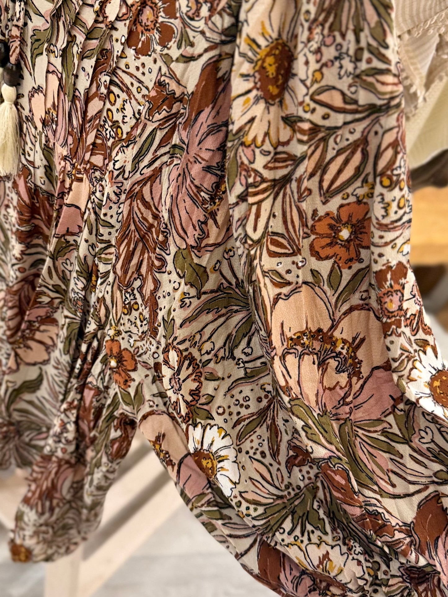 Boho Floral Peasant Blouse