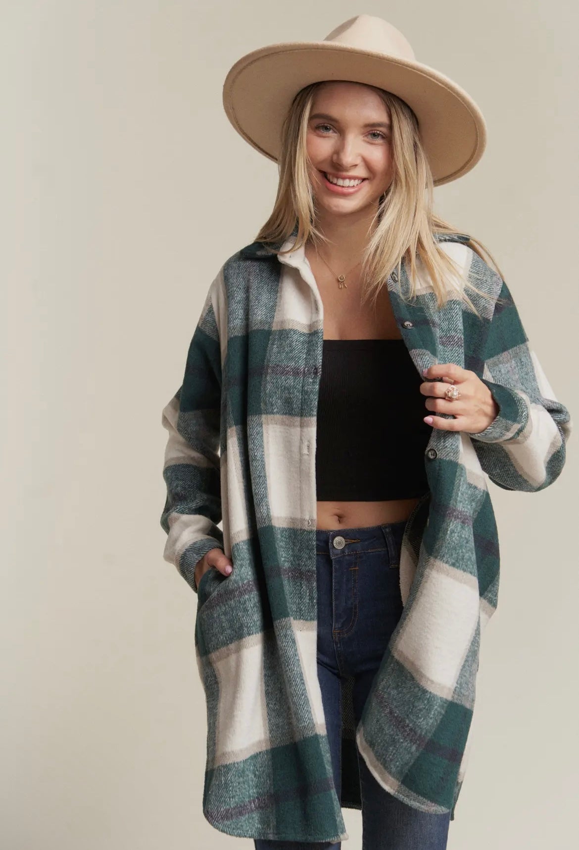 Flannel plaid jacket