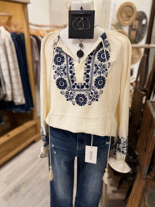 Embroidered Blouse (ivory)