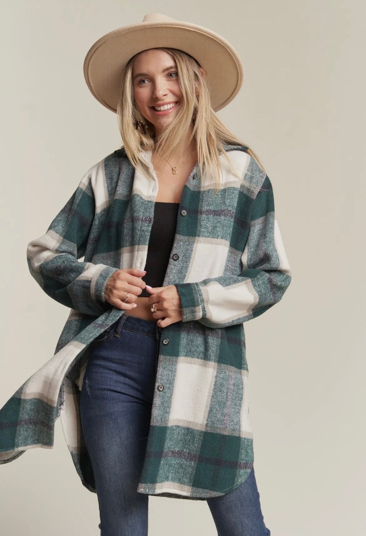 Flannel plaid jacket