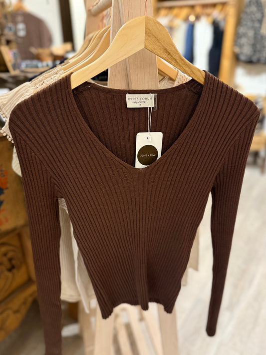 V-Neck Fitted Sweater