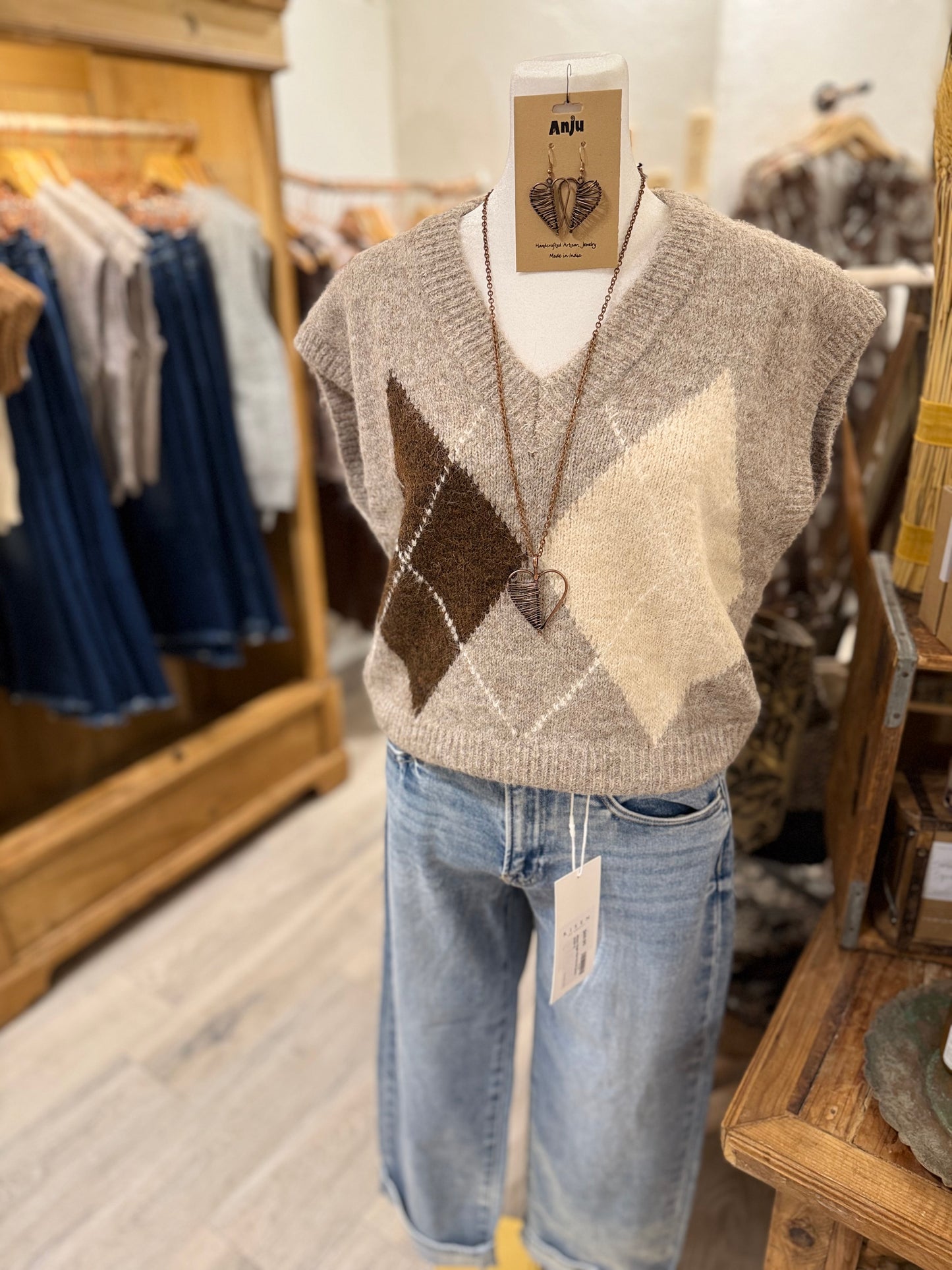 Argyle Pattern Sweater Vest